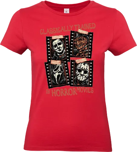 Classically Trained in Horror Movies - Horror, horror movies, classic horror, classic, villain, Halloween - Standard T-Shirt (Women)