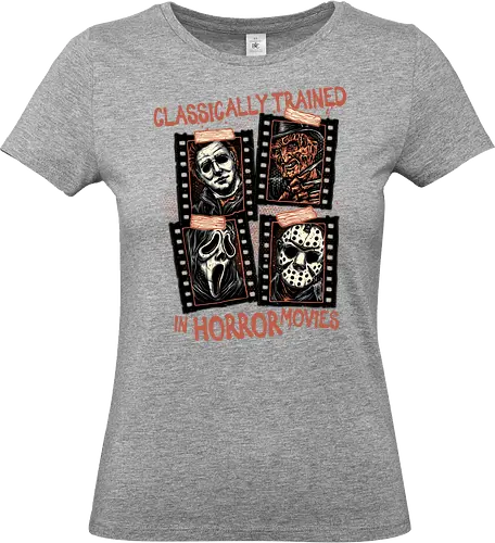 Classically Trained in Horror Movies - Horror, horror movies, classic horror, classic, villain, Halloween - Standard T-Shirt (Women)