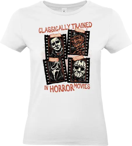 Classically Trained in Horror Movies - Horror, horror movies, classic horror, classic, villain, Halloween - Standard T-Shirt (Women)