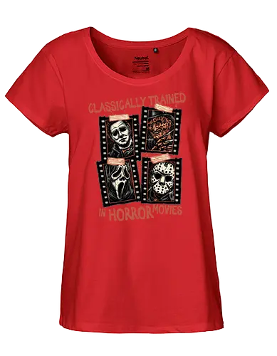 Classically Trained in Horror Movies - Horror, horror movies, classic horror, classic, villain, Halloween - Fairtrade Girl Shirt