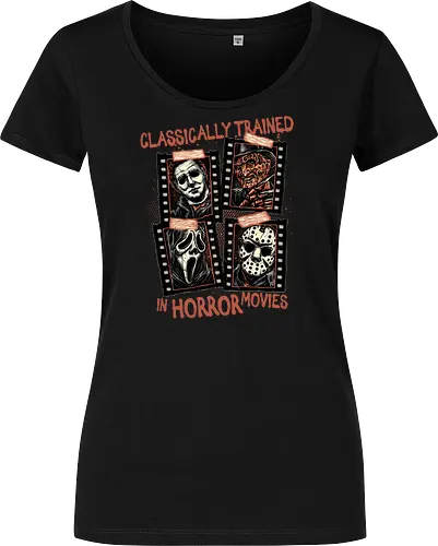 Classically Trained in Horror Movies - Horror, horror movies, classic horror, classic, villain, Halloween - Women T-Shirt
