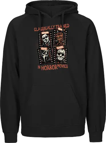 Classically Trained in Horror Movies - Horror, horror movies, classic horror, classic, villain, Halloween - Fairtrade Hoodie