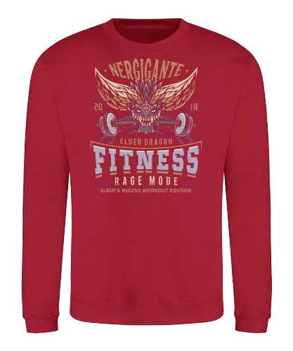 Nergigante Fitness - hunting, monster hunter world, nergigante, gamer, gaming, video games, iceborne, palico, wyvern, monster hunter rise, monster hunter wilds, furious rajang, pukei pukei, wilds ascendance - Sweatshirt