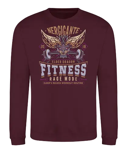 Nergigante Fitness - hunting, monster hunter world, nergigante, gamer, gaming, video games, iceborne, palico, wyvern, monster hunter rise, monster hunter wilds, furious rajang, pukei pukei, wilds ascendance - Sweatshirt