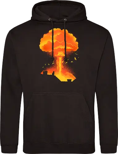 Cataclysm - cat, animal, apocalypse, atomic bomb, cat lover, cats, cute, funny, humor, kitty, nuclear bomb, nuke, pet, sarcasm, cataclysm - Standard Hoodie