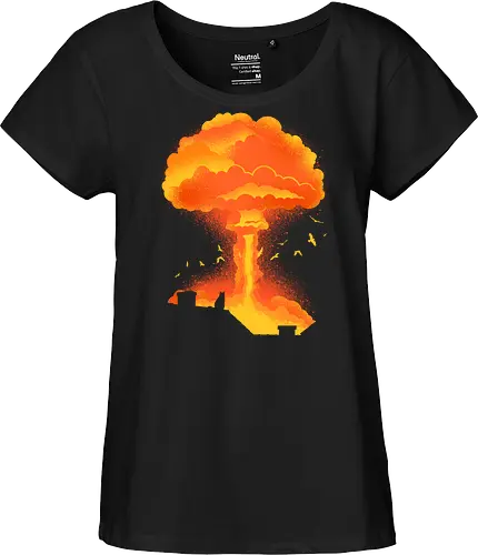 Cataclysm - cat, animal, apocalypse, atomic bomb, cat lover, cats, cute, funny, humor, kitty, nuclear bomb, nuke, pet, sarcasm, cataclysm - Fairtrade Girl Shirt