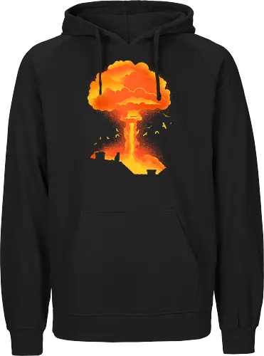 Cataclysm - cat, animal, apocalypse, atomic bomb, cat lover, cats, cute, funny, humor, kitty, nuclear bomb, nuke, pet, sarcasm, cataclysm - Fairtrade Hoodie