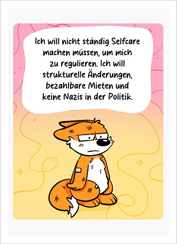 Regulationsfuchs - Fuchs, Politik, Selfcare - Artprint
