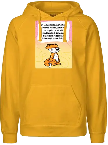 Regulationsfuchs - Fuchs, Politik, Selfcare - Fairtrade Hoodie