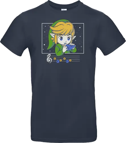 My Song - gaming, videogame, retro, fantasy, music, ocarina, adventure, gamer, geek, nostalgia, melody, magical, character, cartoon, anime, stars, player, classic, illustration, gaming - Standard T-Shirt