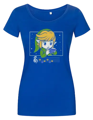 My Song - gaming, videogame, retro, fantasy, music, ocarina, adventure, gamer, geek, nostalgia, melody, magical, character, cartoon, anime, stars, player, classic, illustration, gaming - Women T-Shirt