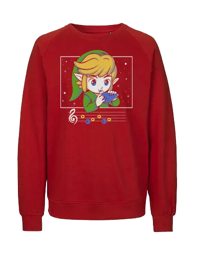 My Song - gaming, videogame, retro, fantasy, music, ocarina, adventure, gamer, geek, nostalgia, melody, magical, character, cartoon, anime, stars, player, classic, illustration, gaming - Fairtrade Sweatshirt