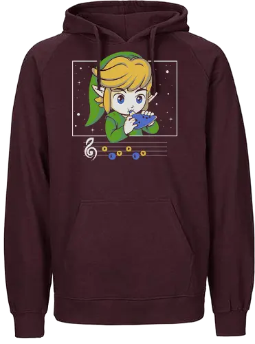 My Song - gaming, videogame, retro, fantasy, music, ocarina, adventure, gamer, geek, nostalgia, melody, magical, character, cartoon, anime, stars, player, classic, illustration, gaming - Fairtrade Hoodie