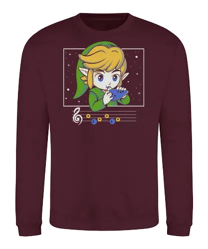 My Song - gaming, videogame, retro, fantasy, music, ocarina, adventure, gamer, geek, nostalgia, melody, magical, character, cartoon, anime, stars, player, classic, illustration, gaming - Sweatshirt