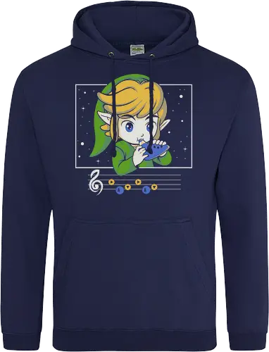 My Song - gaming, videogame, retro, fantasy, music, ocarina, adventure, gamer, geek, nostalgia, melody, magical, character, cartoon, anime, stars, player, classic, illustration, gaming - Standard Hoodie