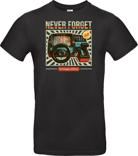 Never Forget - 80s Car Racing Simulator - 80s, 80s kid, 80s toys, childhood, childhood games, childhood memories, never forget, nostalgia, retro, retro style, toys, vintage, 80s aesthetic, 80s retro, nostalgia lover - Standard T-Shirt
