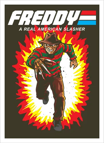 G.I FREDDY - horror, halloween, slasher, mashup, parody, comic, 80s, hero - Artprint