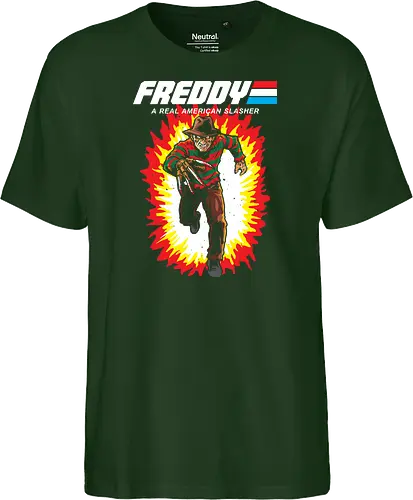 G.I FREDDY - horror, halloween, slasher, mashup, parody, comic, 80s, hero - Fairtrade T-Shirt
