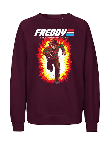 G.I FREDDY - horror, halloween, slasher, mashup, parody, comic, 80s, hero - Fairtrade Sweatshirt