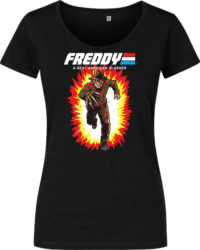 G.I FREDDY - horror, halloween, slasher, mashup, parody, comic, 80s, hero - Women T-Shirt