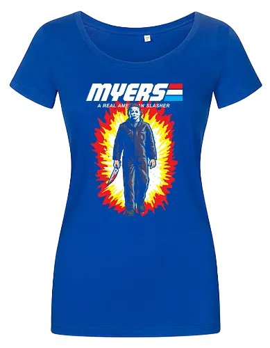 G.I MYERS - horror, halloween, slasher, mashup, parody, comic, 80s, hero - Women T-Shirt