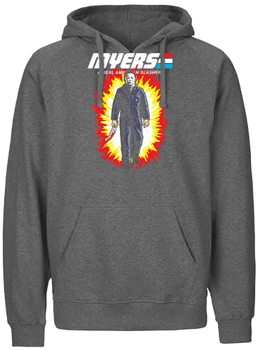 G.I MYERS - horror, halloween, slasher, mashup, parody, comic, 80s, hero - Fairtrade Hoodie