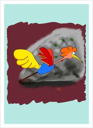 Schräger Vogel - albern, Vogel, Tiere - Artprint