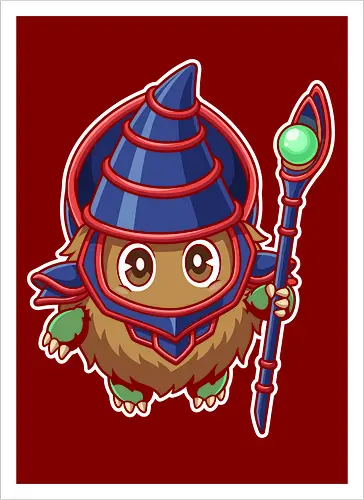 Magical Mascot: The Ultimate Kuriboh - Kuriboh shirt, Dark Magician cosplay graphic, Yu-Gi-Oh merch, nostalgic anime streetwear, trading card game apparel, kawaii monster design, 90s anime clothing, aesthetic otaku fashion, funny anime mashup tee, classic duelist merch - Artprint