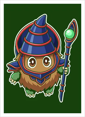 Magical Mascot: The Ultimate Kuriboh - Kuriboh shirt, Dark Magician cosplay graphic, Yu-Gi-Oh merch, nostalgic anime streetwear, trading card game apparel, kawaii monster design, 90s anime clothing, aesthetic otaku fashion, funny anime mashup tee, classic duelist merch - Artprint