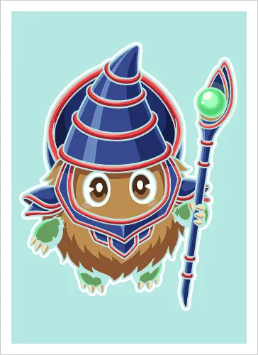 Magical Mascot: The Ultimate Kuriboh - Kuriboh shirt, Dark Magician cosplay graphic, Yu-Gi-Oh merch, nostalgic anime streetwear, trading card game apparel, kawaii monster design, 90s anime clothing, aesthetic otaku fashion, funny anime mashup tee, classic duelist merch - Artprint