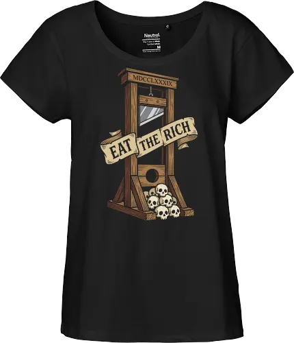 The French Solution: Eat The Rich - eat the rich shirt, guillotine graphic tee, anti capitalist apparel, French revolution streetwear, punk rock political shirt, dark humor aesthetic clothing, eat the rich merch, vintage guillotine design, rebellious activist tee, 1789 history graphic - Fairtrade Girl Shirt
