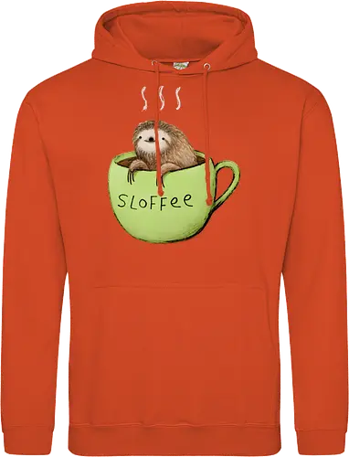 Braunes Faultier Grüne Kaffeetasse Dampf Süßes Wortspiel - Faultier in Kaffeetasse, lebhafte grüne dampfende Tasse, lächelndes ruhiges Faultier, Tier Kaffee Wortspiel, Morgen Humor Kaffee Kunst, handgefertigte Faultier Illustration, strukturiertes braunes beiges Fell, weißer Dampf heißer Kaffee, Kaffee Faultier Liebhaber Geschenk, Faultier Tasse Shirt, Krallen hängende Tassenrand, süßer Morgen Kaffee Humor, englisches Tier Kaffee Wortspiel, entspanntes Faultier in Tasse, kreative Kaffee Tier Kunst - Standard Hoodie
