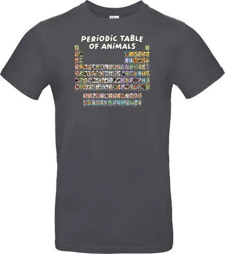 Periodic Table Of Animals - periodic table, animals, can i lick it, chemist, chemistry, chemistry teacher, funny, i wear this periodically, laboratory, molecule, periodic table of elements, physics, science, science humor, scientist - Standard T-Shirt