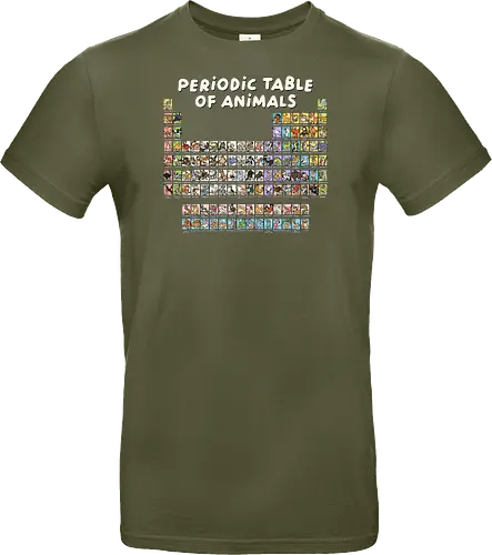 Periodic Table Of Animals - periodic table, animals, can i lick it, chemist, chemistry, chemistry teacher, funny, i wear this periodically, laboratory, molecule, periodic table of elements, physics, science, science humor, scientist - Standard T-Shirt