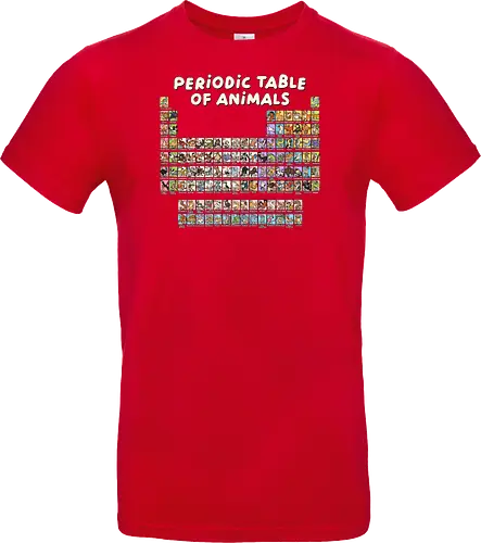 Periodic Table Of Animals - periodic table, animals, can i lick it, chemist, chemistry, chemistry teacher, funny, i wear this periodically, laboratory, molecule, periodic table of elements, physics, science, science humor, scientist - Standard T-Shirt