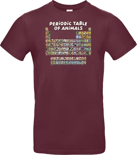 Periodic Table Of Animals - periodic table, animals, can i lick it, chemist, chemistry, chemistry teacher, funny, i wear this periodically, laboratory, molecule, periodic table of elements, physics, science, science humor, scientist - Standard T-Shirt