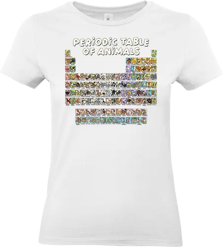 Periodic Table Of Animals - periodic table, animals, can i lick it, chemist, chemistry, chemistry teacher, funny, i wear this periodically, laboratory, molecule, periodic table of elements, physics, science, science humor, scientist - Standard T-Shirt (Women)