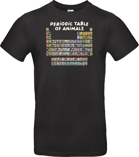 Periodic Table Of Animals - periodic table, animals, can i lick it, chemist, chemistry, chemistry teacher, funny, i wear this periodically, laboratory, molecule, periodic table of elements, physics, science, science humor, scientist - Standard T-Shirt