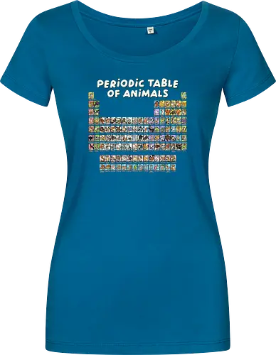 Periodic Table Of Animals - periodic table, animals, can i lick it, chemist, chemistry, chemistry teacher, funny, i wear this periodically, laboratory, molecule, periodic table of elements, physics, science, science humor, scientist - Women T-Shirt