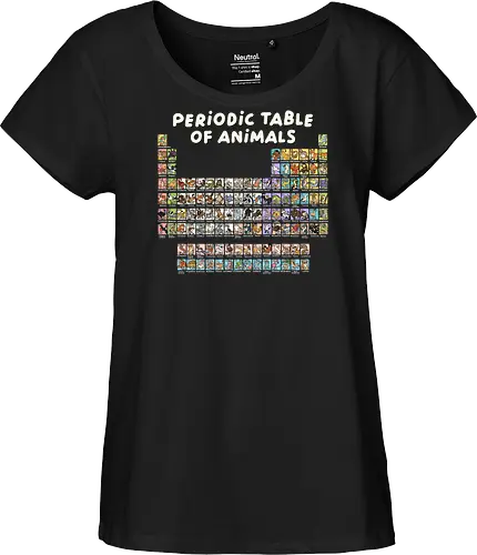 Periodic Table Of Animals - periodic table, animals, can i lick it, chemist, chemistry, chemistry teacher, funny, i wear this periodically, laboratory, molecule, periodic table of elements, physics, science, science humor, scientist - Fairtrade Girl Shirt