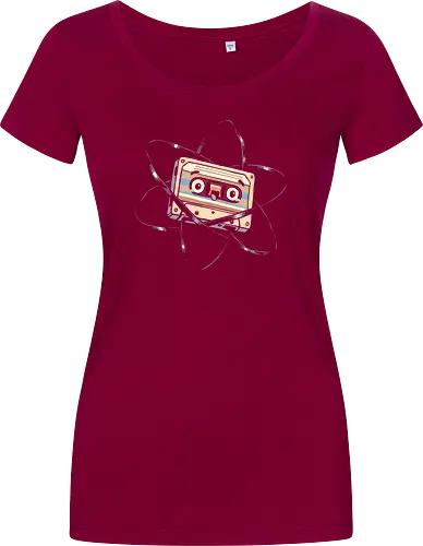 Atomic Mixtape - cassette tape, 80s, 90s, atom, atomic, atomic age, chemistry, energy, mixtape, music, nuclear, physics, retro, science, vintage - Women T-Shirt