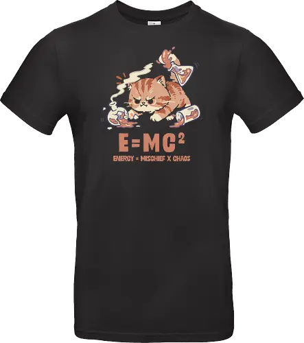 E=MC2 Cat - albert einstein, biology, cat, chaos, chemical, chemist, chemistry teacher, einstein, laboratory, mischief, emc2, molecule, physics, science, scientist - Standard T-Shirt