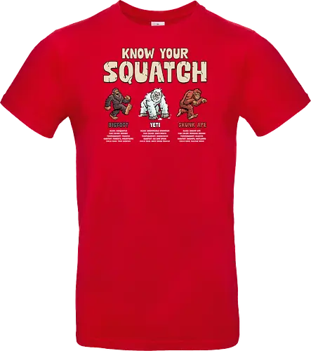 Know Your Squatch - i want to believe, nature, skunk ape, squatch, the truth is out there, x files, yeti, sasquatch, adventure, bigfoot, camping, creature, cryptid, hiking, horror - Standard T-Shirt