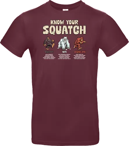 Know Your Squatch - i want to believe, nature, skunk ape, squatch, the truth is out there, x files, yeti, sasquatch, adventure, bigfoot, camping, creature, cryptid, hiking, horror - Standard T-Shirt