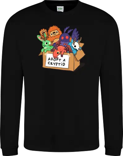 Adopt a Cryptid - adopt a pet, bigfoot, creature, cryptozoology, horror, humor, monster, mothman, myth, mythology, rescue, sasquatch, spooky, cryptid, adopt - Sweatshirt