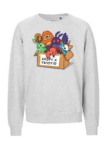 Adopt a Cryptid - adopt a pet, bigfoot, creature, cryptozoology, horror, humor, monster, mothman, myth, mythology, rescue, sasquatch, spooky, cryptid, adopt - Fairtrade Sweatshirt