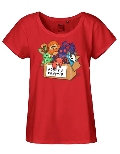 Adopt a Cryptid - adopt a pet, bigfoot, creature, cryptozoology, horror, humor, monster, mothman, myth, mythology, rescue, sasquatch, spooky, cryptid, adopt - Fairtrade Girl Shirt