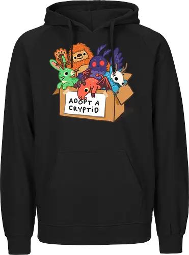 Adopt a Cryptid - adopt a pet, bigfoot, creature, cryptozoology, horror, humor, monster, mothman, myth, mythology, rescue, sasquatch, spooky, cryptid, adopt - Fairtrade Hoodie