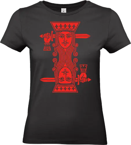 The Suicide King: King of Hearts - king of hearts shirt, suicide king graphic tee, playing card apparel, minimalist card design, poker player streetwear, casino aesthetic clothing, red vector graphic shirt, classic card game merch, magic trick fashion, modern pop art tee - Standard T-Shirt (Women)