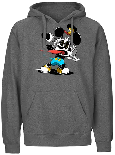 Freaky Klassische Maus Horror - Explodierende Dunkle Underground Cartoon Kunst - explodierendes Cartoon Skelett, klassische Maus Horror, explodierender Cartoon Freaky, schwarz weiß Maus Skelett, Auge springt Schädel Cartoon, fliegende Ohren Cartoon Horror, rote Zunge dunkler Cartoon, schmelzende Maus Kunst, klassischer Cartoon Horror Geek Druck, schwarz weiß bunt dunkler Cartoon, horror, freaky, skeleton, creepypasta, Halloween, Zombie explodierende Maus, alternative dunkle Cartoon Kunst, Underground Cartoon Maus, urbaner Geek Horror Druck, Pop Art Horror Maus - Fairtrade Hoodie